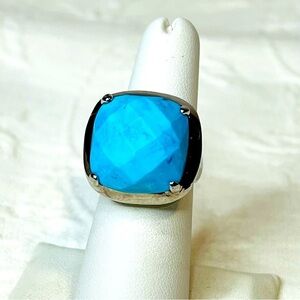 Sterling Silver Blue Turquoise Statement Ring